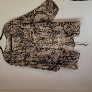 White Stag Woman's Plus, Vintage, 26W-28W, Brown, Tan, Coffee, Paisley, Cover up